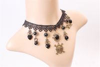 Wholesale 2020 Europe And America Gothic Lace Necklace Black Skull Head Pendant Fashion Retro Women s Clavicle Jewelry