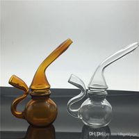 Wholesale The Martian Glass Blunt Bubbler Fish Bowl Blunt Bubbler Goose Neck Glass Bubbler Bong Joint Smoking Bubble Water Pipe Glass Pipes Mini Bong