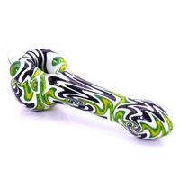 Wholesale fire Hand Glass Pipes new design smoking blue green color for your selection spoon pipe