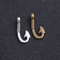 Wholesale Hot Vintage Style Bronze Silver Zinc Alloy Fish hook Charms Necklace Pendant For Jewelry Making x31mm