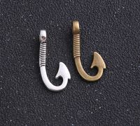 Wholesale 200pcs Antique Silver bronze Zinc Alloy Fish hook Charms Pendants Metal for Jewelry Findings DIY x31mm
