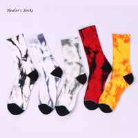 Wholesale New Fashion Men and Women Socks Cotton Colorful Marble Tie dye Art Harajuku Skateboard Funny Street HipHop Happy Tube Socks