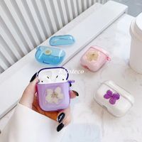Wholesale real dried flowers soft cover for apple air pods pro case designer airpod case for apple airpods real floral airpod cases