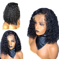 Wholesale 13x6 Deep Parting PrePlucked Curly Short Bob Wig Brazilian Remy Lace Front Human Hair Wigs For Black Women Full End Atina Queen