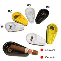 Wholesale Ashtrays Single Cigar Holder Round Ash Slot Ceramic Ashtray Colors Tobacco Ash For Smoking DHB346