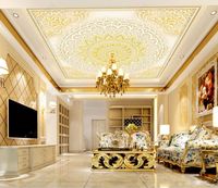 Wholesale Custom D Ceiling Murals Wallpaper Classical pattern color carving Home Decoration Living Room D Ceiling Wall papers Home Decor