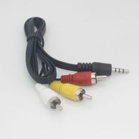 Wholesale 3 mm dual sound a pair of three flat head small AV cable audio video cable audio cable