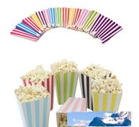 Wholesale 120pcs Wave Circles Pattern Folding Candy Popcorn Boxes Birthday Party Wedding Candy Sanck Favor Bags Paper Chritmas Gift Bag