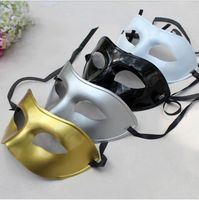 Wholesale Men s Masquerade Mask Fancy Dress Venetian Masks Masquerade Masks Plastic Half Face Mask Optional Multi color Black White Gold Silver