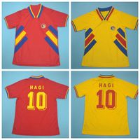 Wholesale 1994 Retro Romania Vinatge HAGI Soccer Jersey CHIRICHES MAXIM Breathable Red Yellow Sports Football Shirt Kits Custom Name Number