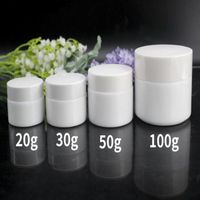 Wholesale 20g g g Glass Jar White Porcelain Cosmetic Jars with Inner PP liner Cover for Lip Balm Face Cream