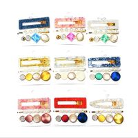 Wholesale Pearls Hair Clips Set Acrylic Resin Hair Barrettes Vintage Geometric Hairpins Women Girls Sweet Hairpin Hair Accessories Styles DW5565