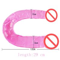 Wholesale Realistic Jelly double dildos anal plug for female masturbation long double dongs big fake penis adult sex toys for women