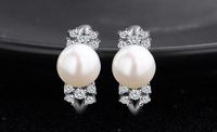 Wholesale H82 top quality women s S925 sterling silver pearl stud earrings SS925 earring lady s ear stud earbobs factory source supplier DDS0241