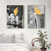 Wholesale Grey Art Wine Glass Sail Poster Abstract Pictures Canvas Painting Print Wall Art Pictures for Living Room Home Decor No Frame