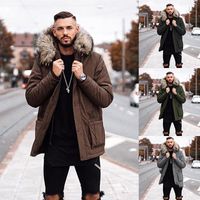 Wholesale Fashion Urban Mens Coat Brand New Mens Designer Jacket Fashion Solid Color Thickened Warm Hooded Coats