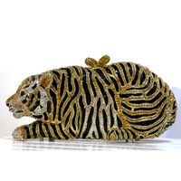 Wholesale Tiger Purse Crystal Clutch Evening Bag Party Purse Women Rhinestone Evening Clutches Bags In stock Clutch Bag Black Tiger Purse Bag
