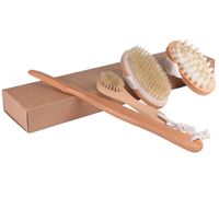 Wholesale Bathroom scrubbing brush with natural boar bristles Massager bath set Body brush set Can remove dead skin brush for men and women