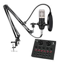 Wholesale Bm Studio Microphone Kits With Pop Filter V8 Sound Card Condenser Microfone Bundle Record Ktv Karaoke Smartphone Mic