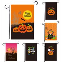 Wholesale Double Sided Pumpkin Printing Garden Flag Custom Made Halloween Outdoor Decoration Banner Flags Festive Party Supplies