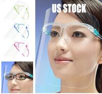 Wholesale US stock Face Shield DIY Transparent Clear Colors Anti Dust Fog Spatter Mist Kitchen Oil Splash Protective APET Face Mask