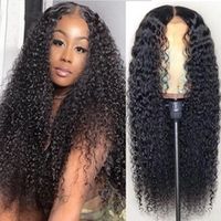 Wholesale Afro Kinky Curly Wig Short Lace Front Human Hair Wigs For Women Black Pre Plucked Glueless Full Lace Wig U Part wig Remy