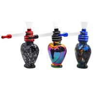 Wholesale Mini Colorful Printing Pipe Glass Hookah Water Pipe Small Bowl Pip Unique Pot Pipes Smoking Pieces