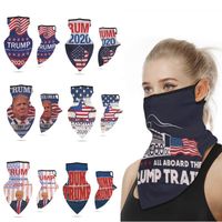 Wholesale Multifuctional Outdoor Protective Face Masks Trump President Election Ice Silk Sun Protective Mask Dustproof Ear Loop Triangle Scarf Turban