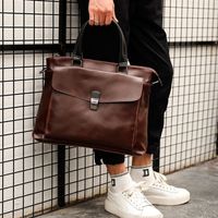 Wholesale Vintage Bag Horizontal Literary Handbag Multifunction inch Laptop Bag Fashion Business Briefcase