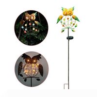 Wholesale Landscape Outdoor lamp Garden Yard Owl Shape Courtyard Pathway Lawn LED Solar Lights Easy Install Patio Wrought Iron IP55 Waterproof