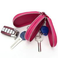 Wholesale Men Key Holder Housekeeper Leather Car Wallets Keys Organizer Women Keychain Covers Zipper Key Case Bag Unisex Pouch Purse