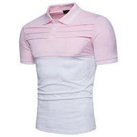 Wholesale Men s Polos Men Shirt Plus Size Short Sleeve S Summer Fashion Patchwork Clothes Casual Tops