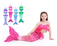 Wholesale Girls Two Piece Mermaid Swimsuit Mermaids Tail with Flippers Bikini Set T Kids Princess Bathing Suit Color