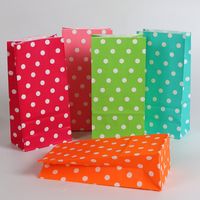 Wholesale polka pot paper Gift Bags Wedding Candy Packaging Recyclable Jewelry Food Bread Shopping Kraft paper
