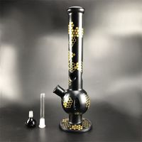 Wholesale 18 Inch Glass Water Bongs Hookahs Classic Beaker Gold and Black Dap Rigs with Bowl for Smoking Accessories