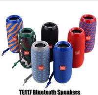 Wholesale TG117 Portable Column Speaker Waterproof Bluetooth Speaker Outdoor Bicycle Subwoofer Bass Wireless Boom Box Loudspeaker FM TF card speakers