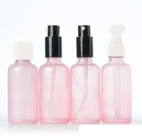 Wholesale Pink glass spray bottle with super fine mist hydrating cap and bottle Pink glass spray bottles with super
