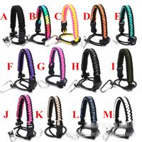 Wholesale Paracord Handle rope Flask Water Bottle carrier survival Strap cord with Safety Ring Wide Mouth Bottles Holder with Carabiner oz to oz