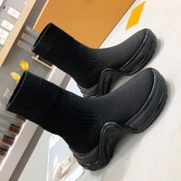 Wholesale New high quality designer ladies sports shoes socks high top boots leather ladies shoes fashion rubber boots women platform shoes with origi
