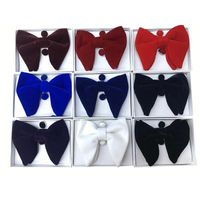Wholesale Fashion High end print Ribbon Bow Ties for Men Suits Wedding Collar Bow ties cufflinks pocket towel pieces set
