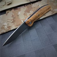 Wholesale 1810S Ball Bearing Flipper Folding Knife D2 Half Serration Satin Blade Zebrawood Handle EDC Pocket Gift Knives