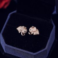 Wholesale New luxury inlaid zircon high end earrings fashion cute baby elephant earrings jewelry S925 silver needle sexy rose gold gift earrings