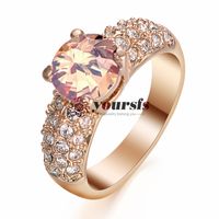 Wholesale Yorsfs Fashion Style Silver Color White Gold Plated Rhinestone Jewelry Ct Simulated Diamond Gorgeous Engagement Rings Jewelry
