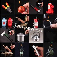 Wholesale Creative Jet Torch Lighter Straight Flame Funny Windproof Compact Mini Pocket Lighter Metal Cigarette Accessories Gadgets For Man Portable