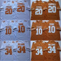 Wholesale NCAA Vintage Texas Longhorns College Football Jerseys Cheap Vince Young Ricky Williams Earl Campbell University Football Shirts M X