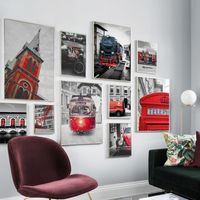 Wholesale London Train Bridge Church Vintage Nordic Posters And Prints Wall Art Canvas Painting Black Photo Wall Pictures For Living Room