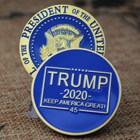 Wholesale US Stock TRUMP Commemorative Coins for Presidential Election Zinc Alloy Metal Enamel Pin Unisex Brooches Collectible Gift Coins Memorabilia