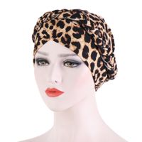 Wholesale Leopard Turban Printed Sanding Silk Headband Hair Cover Accessories Short braid Muslim hat Floral Plaid Camo Headband Hats colors