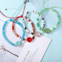 Wholesale New Design Hand Woven Agate Natural Stone Beaded Bracelets Faceted Adjustable Resin Cluster Card Bracelet Women Men Jewelry Gifts