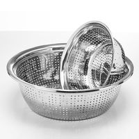 large stainless steel colander strainer